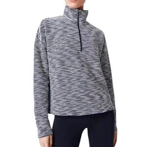 Sweaty Betty | Women’s Black & White Rest Up Half Zip Pullover Sweater ~ Size 4